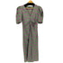 ザラ ZARA CHECK PRINT DRESS パフスリーブ Vネック ロングワンピース ドレス レディース L