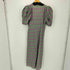 ザラ ZARA CHECK PRINT DRESS パフスリーブ Vネック ロングワンピース ドレス レディース L