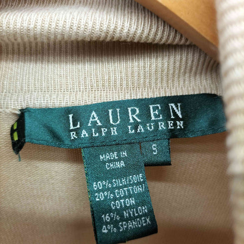 ローレンラルフローレン LAUREN RALPH LAUREN タートルネック ロゴ刺繍半袖ニット レディース S