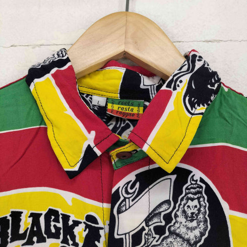roots rasta reggae ラスタカラー半袖シャツ メンズ JPN:L