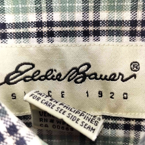 エディーバウアー Eddie Bauer 90s コットン BD L/S チェックシャツ メンズ import:L