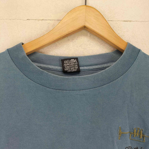 ステューシー Stussy 80-90s USA製 袖裾シングル 刺繍&プリント クルーネックTシャツ メンズ JPN:XL
