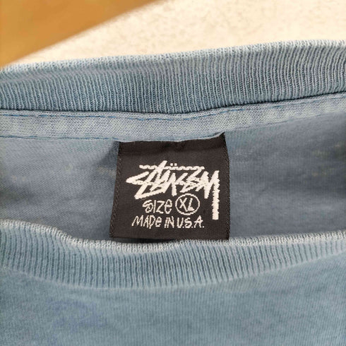 ステューシー Stussy 80-90s USA製 袖裾シングル 刺繍&プリント クルーネックTシャツ メンズ JPN:XL