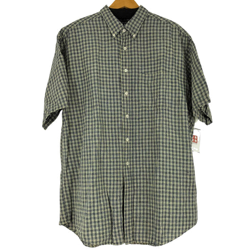TRADER BAY リネン混 BD S/S チェックシャツ メンズ import:L