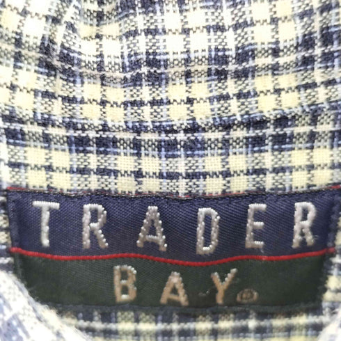 TRADER BAY リネン混 BD S/S チェックシャツ メンズ import:L