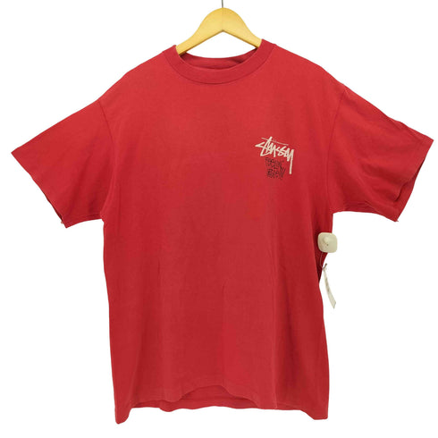 ステューシー Stussy 80s USA製 黒タグ 袖裾シングル ラスタカラー クルーネックTシャツ メンズ JPN:XL