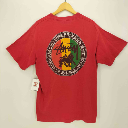 ステューシー Stussy 80s USA製 黒タグ 袖裾シングル ラスタカラー クルーネックTシャツ メンズ JPN:XL
