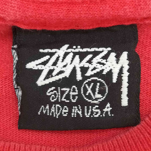 ステューシー Stussy 80s USA製 黒タグ 袖裾シングル ラスタカラー クルーネックTシャツ メンズ JPN:XL