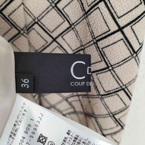 クードシャンス COUP DE CHANCE 洗える/オメトリック柄/伸縮性 着心地 レディなセミフレアワンピース レディース 36
