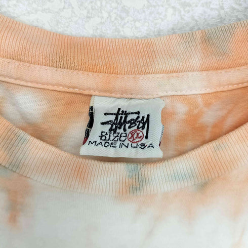ステューシー Stussy 90s USA製 白タグ 袖裾シングル FORMULA タイダイ柄両面プリントクルーネックTシャツ メンズ JPN:XL