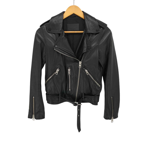 オールセインツ ALLSAINTS BALFERN BIKER ラムレザー ダブルライダースジャケット レディース