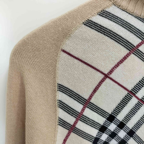 バーバリーブルーレーベル BURBERRY BLUE LABEL ハイネック リブニット チェック ニット カットソー レディース import:M
