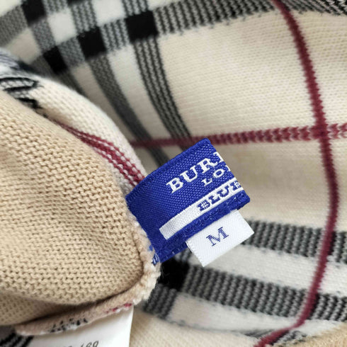 バーバリーブルーレーベル BURBERRY BLUE LABEL ハイネック リブニット チェック ニット カットソー レディース import:M