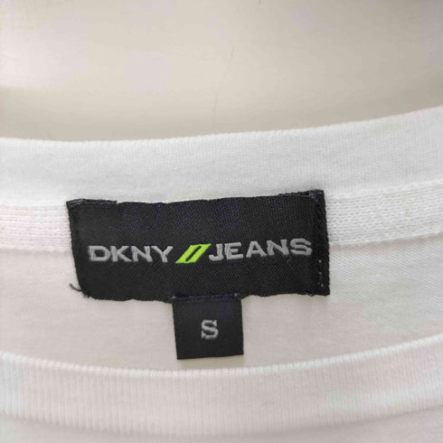 ダナキャランニューヨークジーンズ DKNY JEANS ドット ロゴ シルバー プリント S/S Tシャツ Y2K レディース import:S
