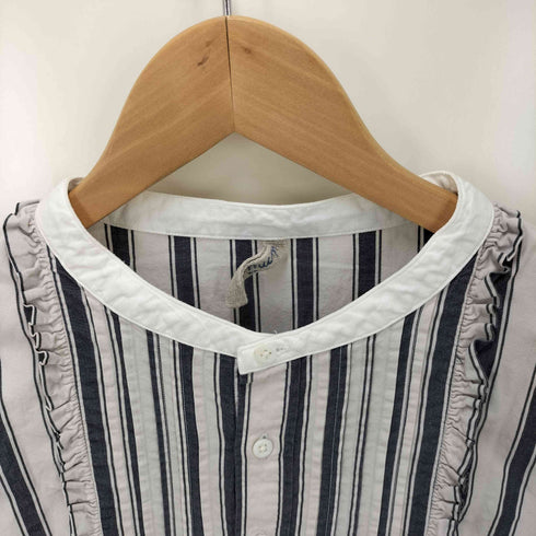 ウミ umii908 フロント ギャザー ストライプ ブラウス レディース JPN:2