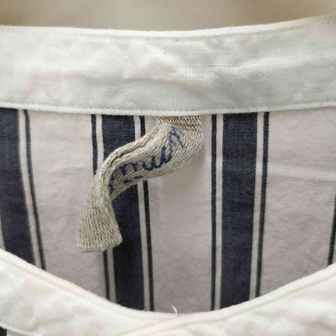 ウミ umii908 フロント ギャザー ストライプ ブラウス レディース JPN:2