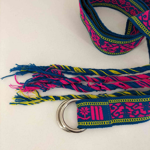 CHAMULA メキシコ製 模様柄 カラフルベルト レディース