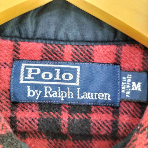 ポロバイラルフローレン Polo by RALPH LAUREN 長袖 チェックネルシャツ チンストラップ メンズ import:M