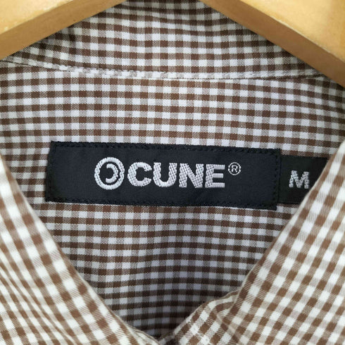 キューン CUNE うさぎロゴ刺繍 ギンガムチェックシャツ レディース JPN:M