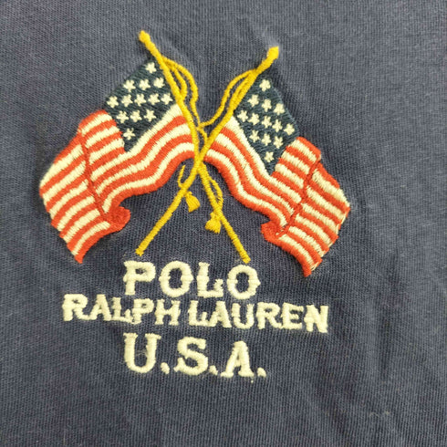 ポロラルフローレン POLO RALPH LAUREN ポニー刺繍 星条旗 刺繍 半袖 Tシャツ メンズ import:M