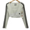アディダス adidas LONG SLEEVE WHITE クロップド L/S クルーネックTシャツ 短丈 レディース J/M