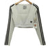 アディダス adidas LONG SLEEVE WHITE クロップド L/S クルーネックTシャツ 短丈 レディース J/M