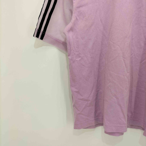 アディダス adidas シアー切り替え ワンポイントトレフォイルロゴ刺繍 S/S クルーネックTシャツ レディース J/M