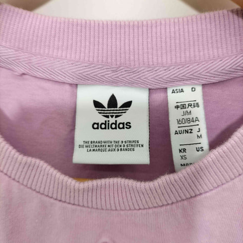 アディダス adidas シアー切り替え ワンポイントトレフォイルロゴ刺繍 S/S クルーネックTシャツ レディース J/M