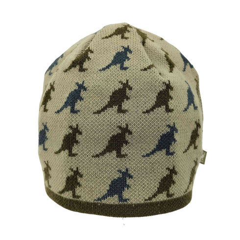 カンゴール KANGOL 90S 総柄キャラクターロゴプリント ウール混 ビーニー ニット帽 メンズ MEDIUM