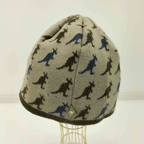 カンゴール KANGOL 90S 総柄キャラクターロゴプリント ウール混 ビーニー ニット帽 メンズ MEDIUM