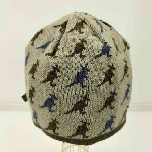 カンゴール KANGOL 90S 総柄キャラクターロゴプリント ウール混 ビーニー ニット帽 メンズ MEDIUM