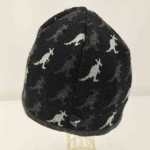カンゴール KANGOL 90S 総柄キャラクターロゴプリント ウール混 ビーニー ニット帽 メンズ MEDIUM