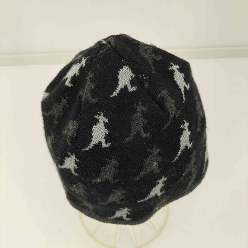 カンゴール KANGOL 90S 総柄キャラクターロゴプリント ウール混 ビーニー ニット帽 メンズ MEDIUM