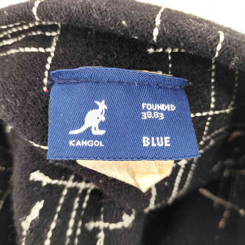 カンゴール KANGOL 90S 総柄 ステッチデザイン 総ウール ビーニー ニット帽 メンズ ONE SIZE