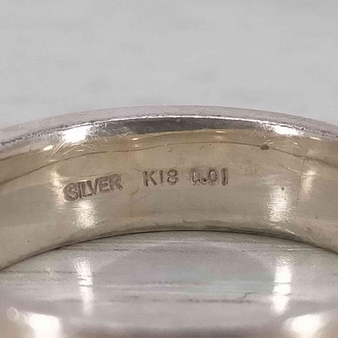 TAKE-UP SILVER K18 0.01 刻印 ワンポイントストーンリング メンズ 18