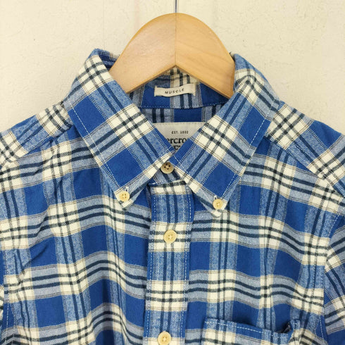 アバクロンビーアンドフィッチ Abercrombie & Fitch チェック柄コットンネルシャツ メンズ import:S