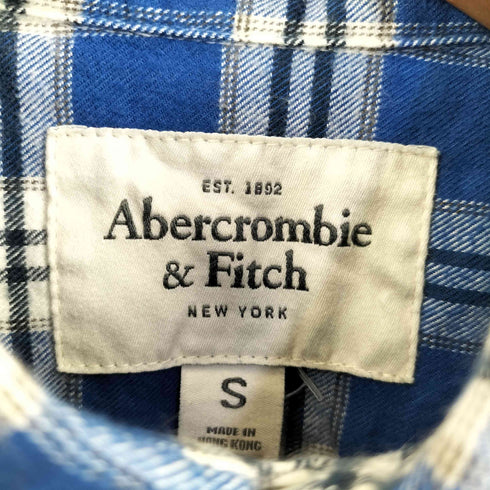 アバクロンビーアンドフィッチ Abercrombie & Fitch チェック柄コットンネルシャツ メンズ import:S