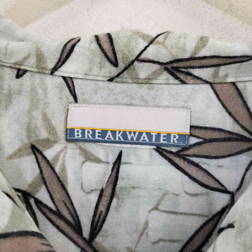 BREAKWATER レーヨン 笹柄 オープンカラーシャツ メンズ