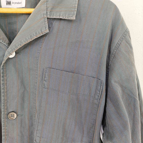 アイムプロダクトイッセイミヤケ im product ISSEY MIYAKE 西川リビング製 ストライプ パジャマシャツ メンズ JPN:L
