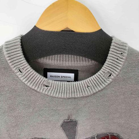 メゾンスペシャル MAISON SPECIAL Pigment Dyed Intarsia Knit Pullover メンズ JPN:2