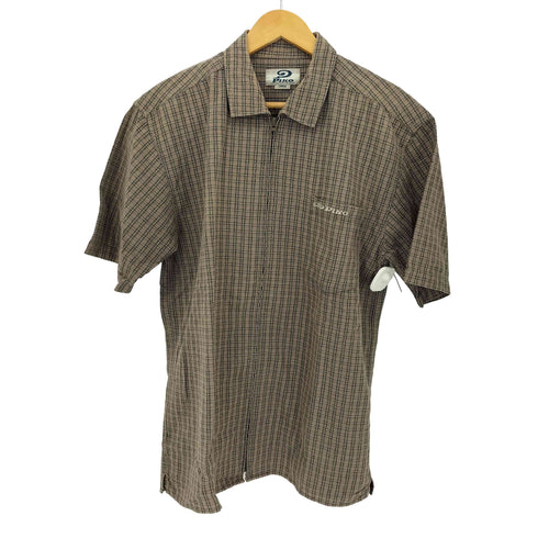 ピコ PIKO チェック柄 ジップアップ S/S シャツ メンズ import:L