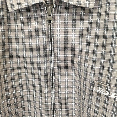 ピコ PIKO チェック柄 ジップアップ S/S シャツ メンズ import:L