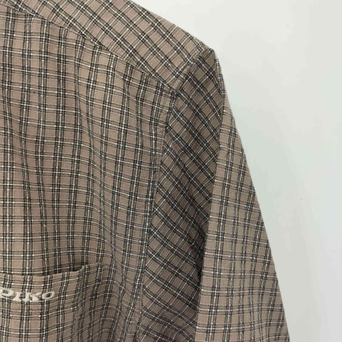 ピコ PIKO チェック柄 ジップアップ S/S シャツ メンズ import:L