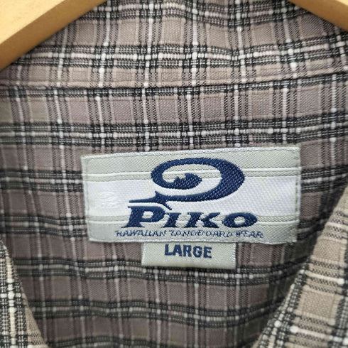 ピコ PIKO チェック柄 ジップアップ S/S シャツ メンズ import:L