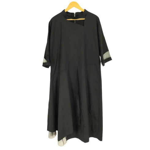 コハク KOHAKU 23SS メッシュ 切替 アシメ ワンピース レディース F