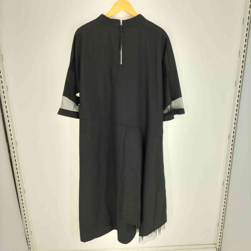 コハク KOHAKU 23SS メッシュ 切替 アシメ ワンピース レディース F