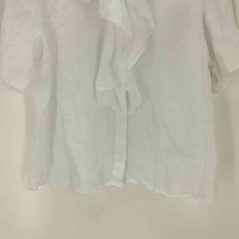 ザラ ZARA リネンフリルシャツ レディース import:S