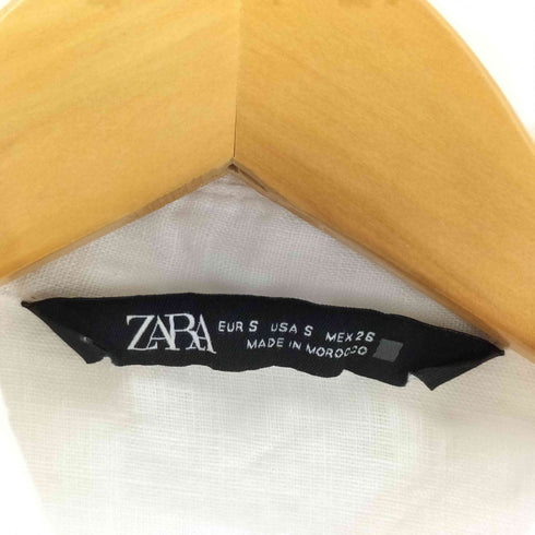 ザラ ZARA リネンフリルシャツ レディース import:S