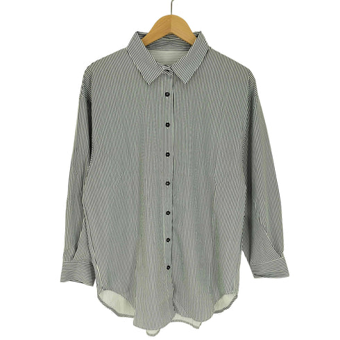GYLE ジル 袖口スリット ストライプ L/S シャツ レディース JPN:M