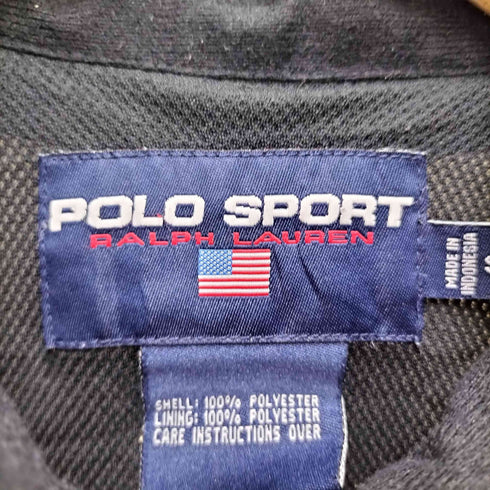 ポロスポーツラルフローレン POLO SPORT RALPH LAUREN 90S 裏地メッシュ スタンドネック ナイロンジャケット ダブルジップ 裾ドローコード メンズ import:S